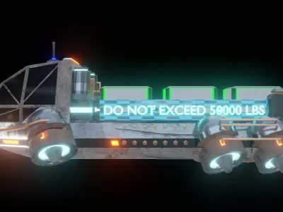 Sci-Fi Hover Truck Free low-poly 3D model