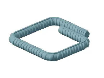 Plastic Square Bend TMT Bar Toy 3D model