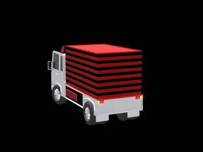 Realistic Truck 3D Model for Logistics Simulations Game Assets Low-poly 3D model