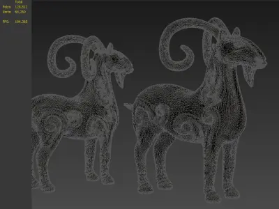 Decoration handicraft modern deer animal gift sheep 3D model