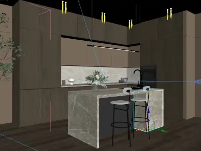 Japandi Kitchen Design 3D model