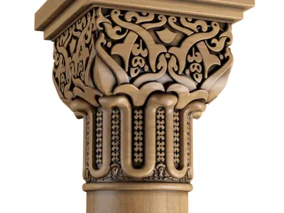 Column in oriental style Arabic columns 3D model