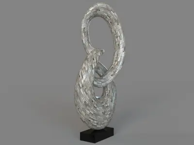 Abstract Polystone Loop Sculpture 3D model