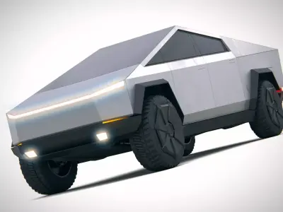 Cybertruck PBR futuristic electric vehicle Low-poly 3D model