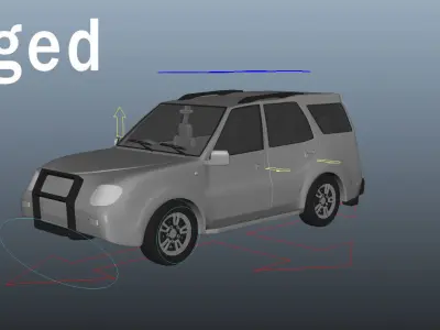 Car 3d model with rig SUV 3D model