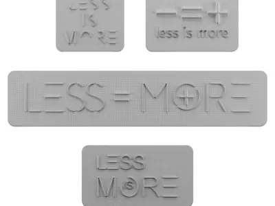 Less Is More Neon Sign Set 3D model