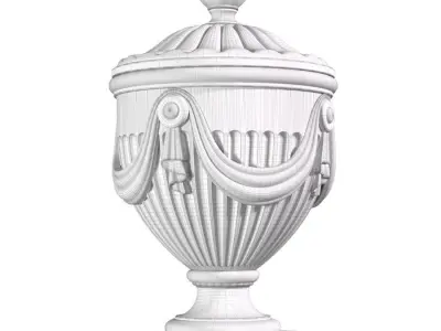 Classical vase for decorating the facade Classic outdoor vase 3D model