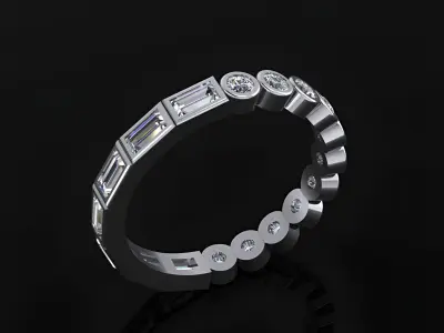 Ring with 2 Stones  3D print model