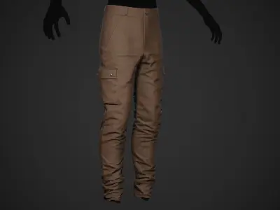 Brown Snowboard Pants Style 1 Low-poly 3D model