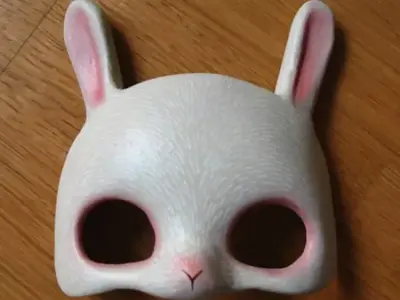 Minimal Rabbit Stylized Bunny Mask toy 3D print model