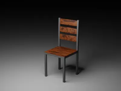 Table And Chair-Low Poly Model Low-poly 3D model
