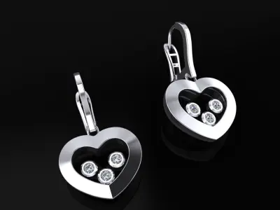Chopard  Heart Earrings 3D print model