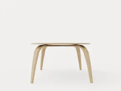 Dining table Ellipse - Oak Low-poly 3D model