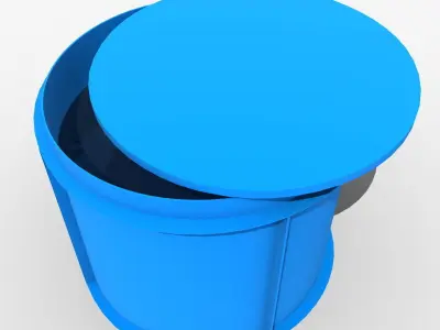 Shaft bucket with two holes 3D model