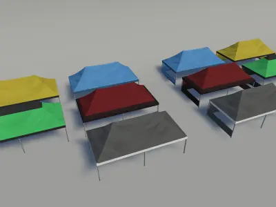 Lowpoly tents pack Low-poly 3D model