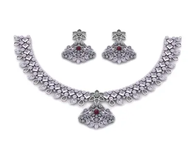 Luxury Wedding Necklace Set 3d printable Model 3D print model