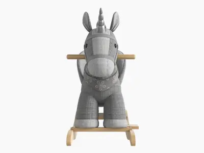 Baby rocking chair unicorn 01 3D model
