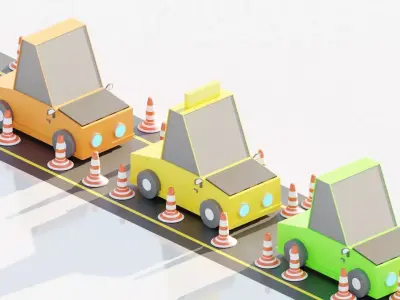 Cartoon Car 3d model Free 3D model