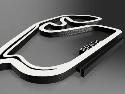 F1 Brasil Racing Track Decor STL File Autodesk Fusion 360 3D print model
