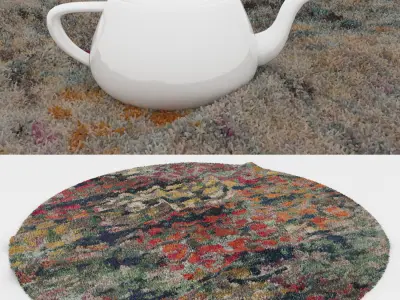 Round Rug Set 211 3D model
