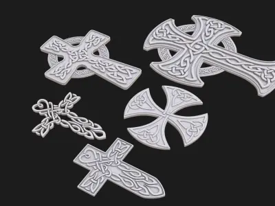 Celtic cross 3D model purchase