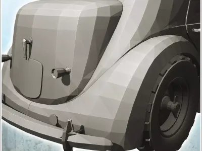 Renault Celtaquatre car 4 - World War Two Second WWII Front East 3D print model