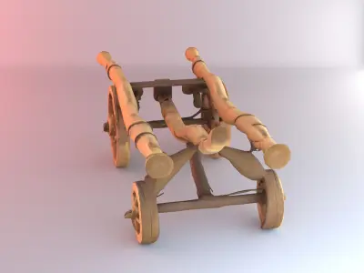 Stylized Wooden Cart 3D model