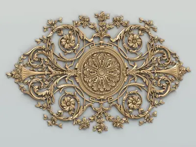 Carved decor central 017 3D model
