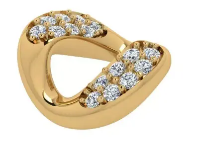 Cuban Link Bracelet for Men with Pave Diamonds 3D print model