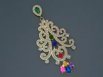 Pendant-Necklace Jewelry model -Symphony of Love  3D print model