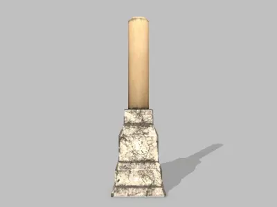 Table Set marble vase Low-poly 3D model