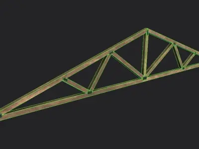 Wooden Trusses M06 Low-poly 3D model