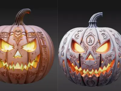Jack-O-Lantern Halloween Decor 3D Printable Two Model  3D model