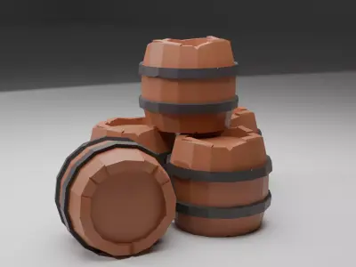 Low Poly Barrel Free low-poly 3D model