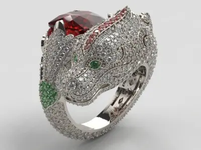 Dragon diamond ring 3D print model