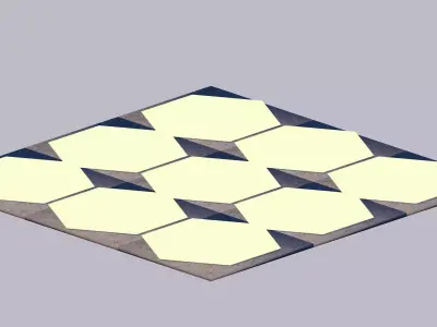 Concrete mirror Tiles Low-poly 3D model