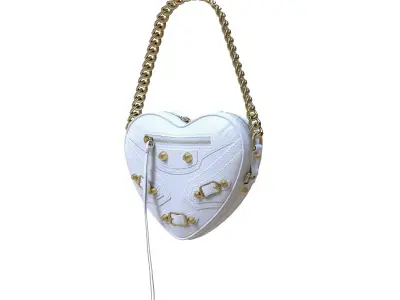 Balenciaga Le Cagole Heart Mini Bag White Low-poly 3D model