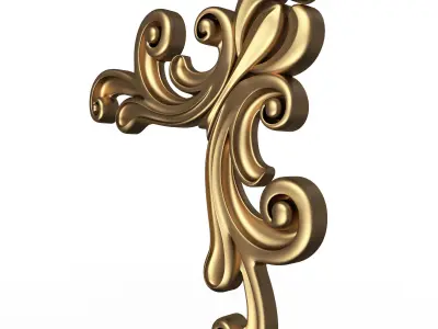 Corner Carved Plaster Molding Decoration 018 Low-poly 3D model