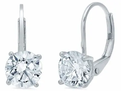 Women Diamond Earrings 3D print model 12