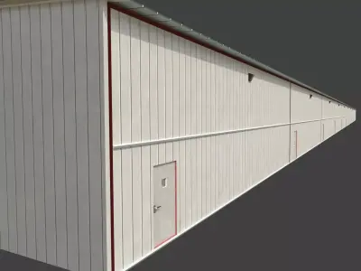 Airport Hangar Low-poly 3D model