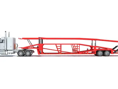 Car Carrier Semi Truck Trailer 3D model