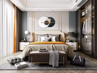 Modern luxury bedroom 30 3D model