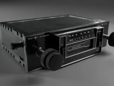 Radio Cassette player 1980s style 3D model