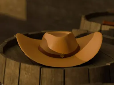 Sheriff Sprinkles The Donut Low-poly 3D model