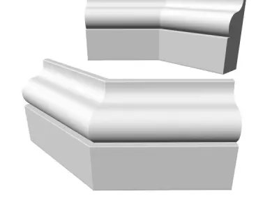 Moulding pair of corner seats 3D model
