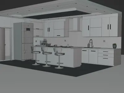 Modern Luxury Kitchen Interior Limited Time Launch Price 3D model
