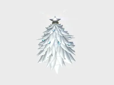 Christmas Tree 05 Snow White - Cartoon Interior Decoration Low-poly 3D model