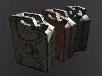 Old Jerrycans Low-poly 3D model