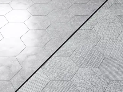 Porcelain tile EQUIPE CORALSTONE Hexagon Wall tiles 3D model
