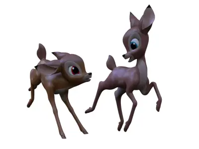 Young Bambi and Faline Models 3D model